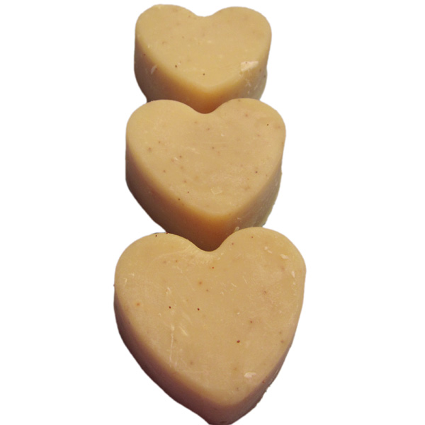 Mild Mannered Soap Trio with Cocoa Butter, gift set, hearts, handmade cold process, natural, essential oils